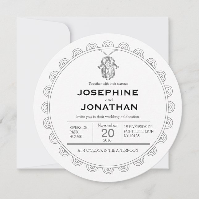 convite redondo hamsa (Frente)