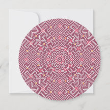 Convite Redondo Mosaic Girassol em Vermelho Cranbe