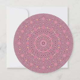 Convite Redondo Mosaic Girassol em Vermelho Cranbe