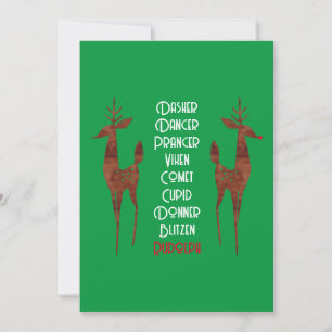 Convite - Reindeer De Papais noeis - Rudolph