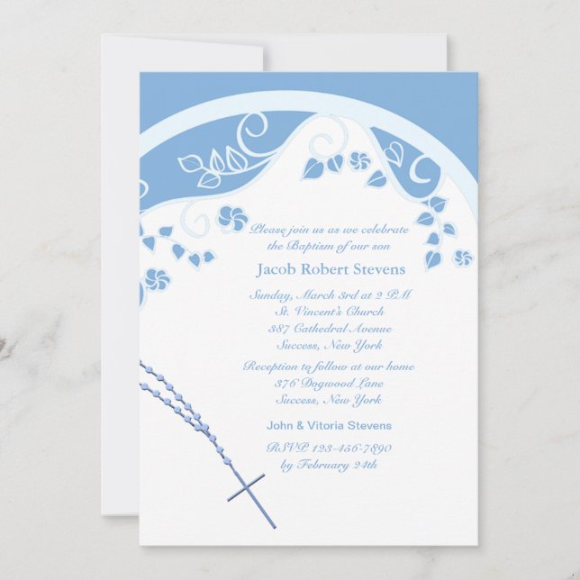 Convite Religioso Blue Dome (Frente)