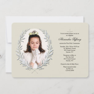 Convite religioso da foto botânica do quadro