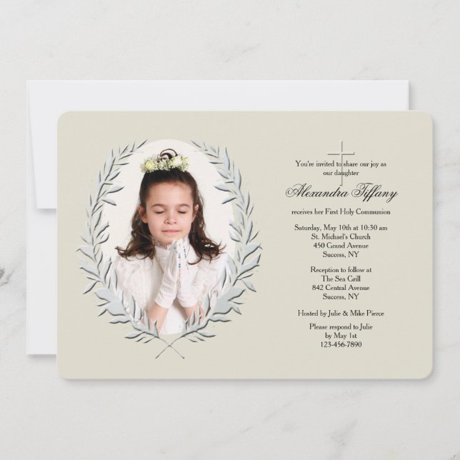 Convite religioso da foto botânica do quadro (Frente)