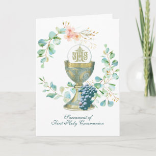 Convite Religioso da Primeira Comunhão Católica Elegante