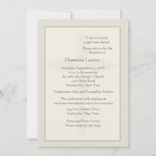 Convite religioso de Ecru do Watermark transversal