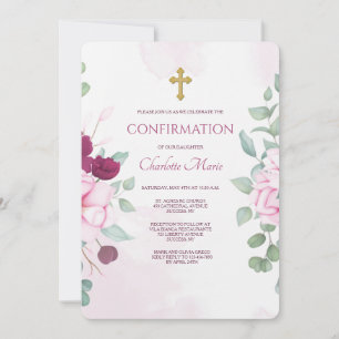 Convite Religioso Floral Surgido