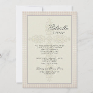 Convite Religioso Intrate Cross (Peach)