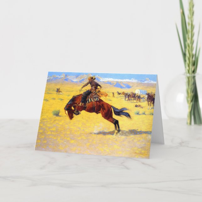 Convite Remington Old West Horse and Cowboy (Frente)