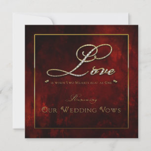 Convite Renovado de Casamento - Amor - Dois Coraç