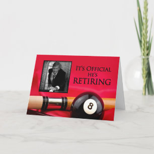 CONVITE RETIREMENT INVITATION  - BILLIARDS - PHOTO INSERT