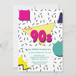 Convite Retro Bloqueio Temático dos Anos 90