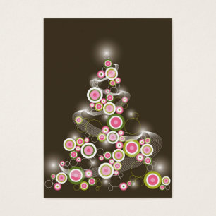 Convite retro cor-de-rosa da árvore de Natal dos