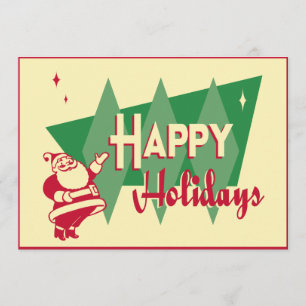 Convite retro da festa de Natal do papai noel