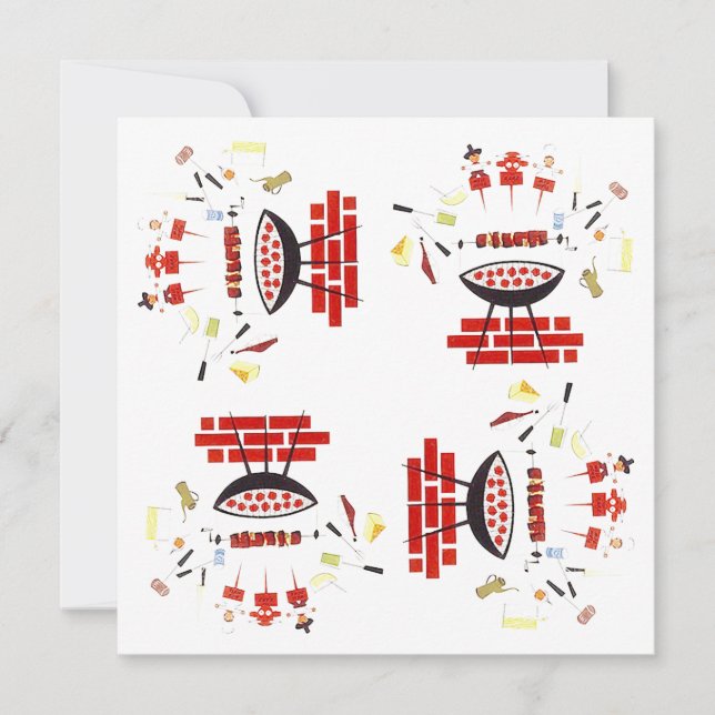 Convite retro de Googie do estilo do meio século (Frente)