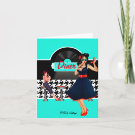 Convite Retro de verificação preto e branco do chá de jant