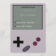 Convite retro do casamento do Gamer do vintage