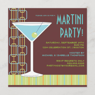 Convite retro do cocktail de Martini