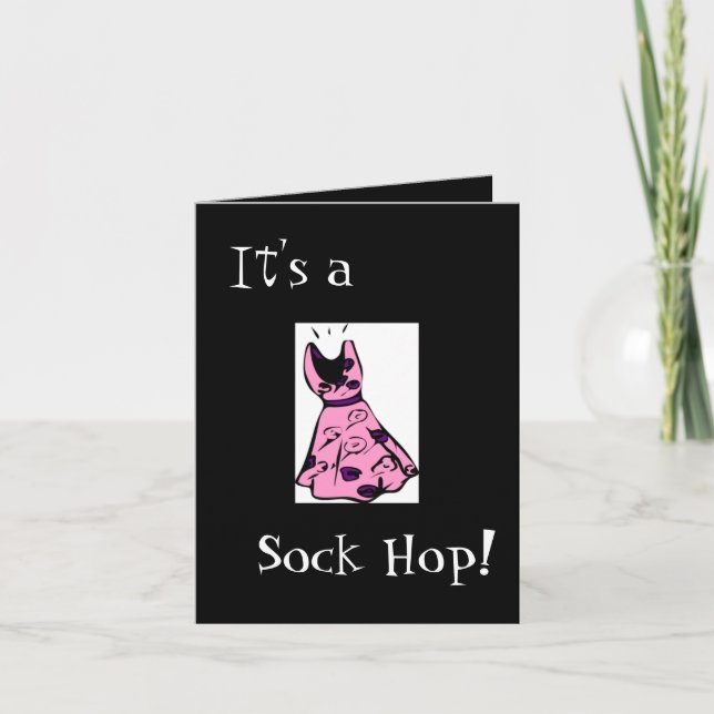 Convite retro do salto da peúga dos anos 50 (Frente)