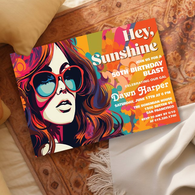 Convite Retro Groovy 60s 70s (Criador carregado)