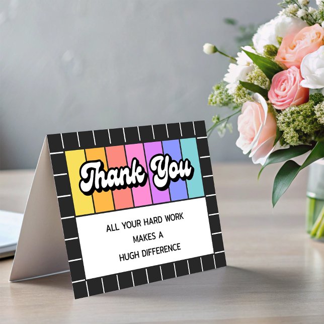 Convite Retroceda seu trabalho árduo faz uma diferença eno (Retro Your HardWork Makes Huge Difference ThankYou Card)