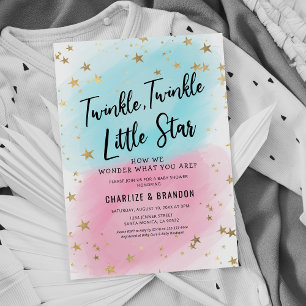 Convite Revelação de Gênero do Bebê Twinkle Twinkl