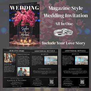 Convite Revista de Casamento Tudo em Uma Flor