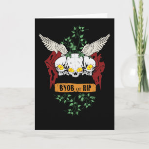 Convite RIP Mau Skulls Halloween Convidam Com Texto Sangre