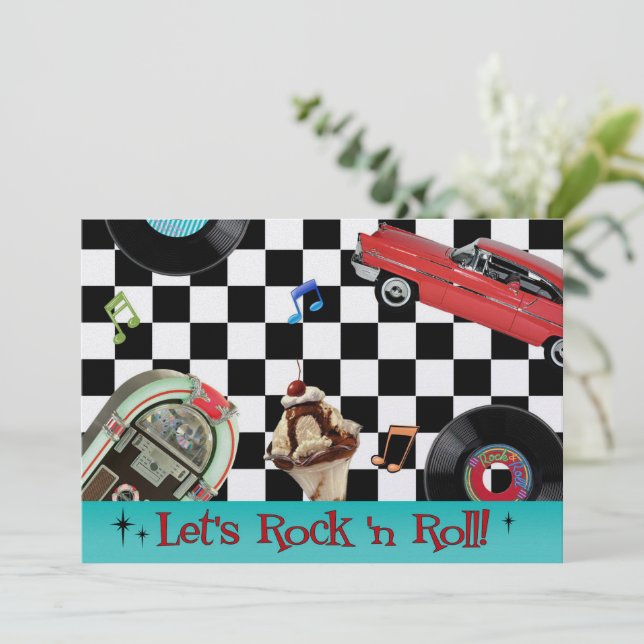 Convite Rock and Roll (Em pé/Frente)