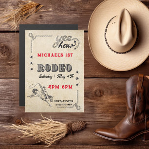 Convite Rodeio Cavalgada Ocidental Cowboy Aniversário Rode