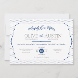 Convite romance do casamento do livro de história