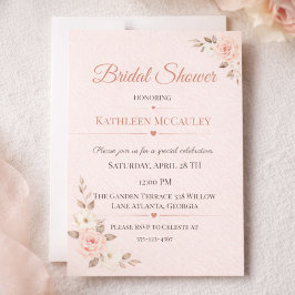 Convite Romance Floral Blush