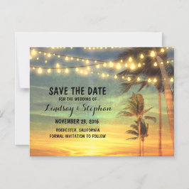 Convite Romantic Beach Sunset Salve a data