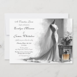 Convite Romântico de Casamento de Bridal de Vintag