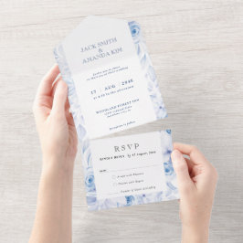 Convite romântico de casamento Floral, tudo em um
