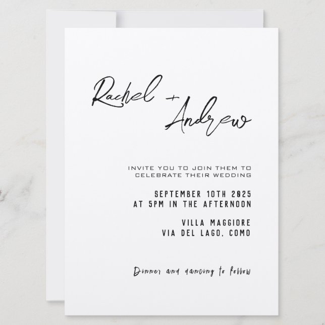 Convite Romântico e minimalista ao casamento (Frente)