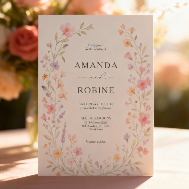 Convite Romântico para Casamento de Arch de Flor S (Criador carregado)