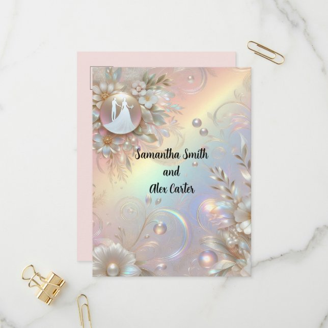 Convite Romântico para Casamento de Casais (Frente/Verso In Situ)