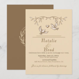 Convite Romântico para Casamento de Dove