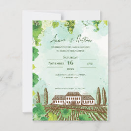 Convite Romântico para Casamento de Vinhas e Vinha