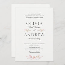 Convite Romântico para Casamento Floral Elegante