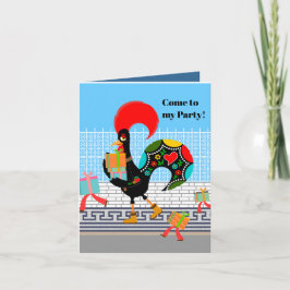 Convite Rooster Português com Dons Partido primeiro aniver