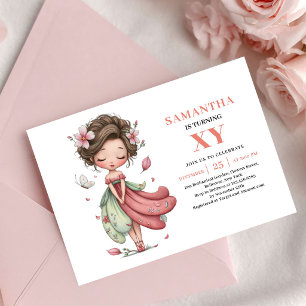Convite Rosa Cor de Blush para Aniversário da Garo