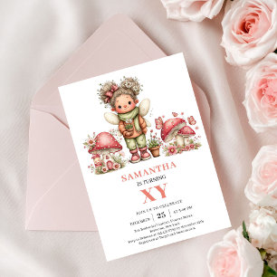 Convite Rosa de 1º Aniversário da Fada Princesa Fo