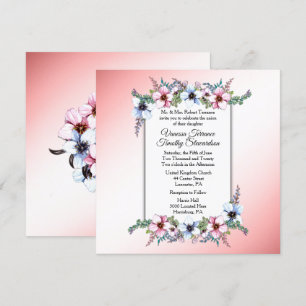 Convite Rosa De Casamento Floral