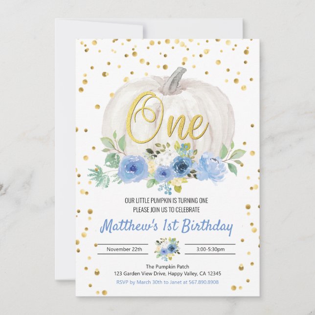 Convite Rosa de Festa de Menino da Abóbora (Frente)