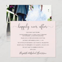 Convite Rosa de Fotografia de Recepção de casament