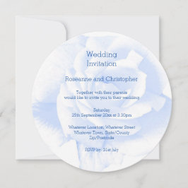 Convite rosa Design Azul De Casamento Colorido