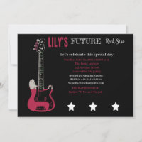 Convite Rosa do Chá de fraldas Rocker Futuro