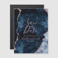 Rosa Dourada Azul-Marinho Ágata Casamento Salve a 