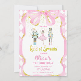 Convite Rosa Fada Terra dos Doces Quebra-Nozes